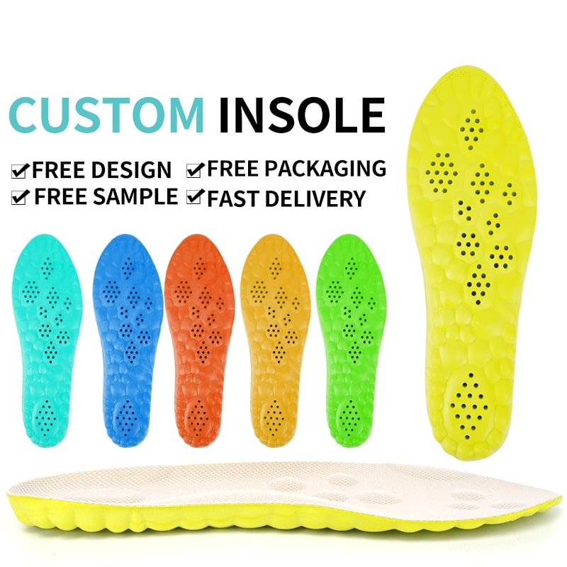Custom insoles with free design and packaging for OEM and ODM manufacturing
